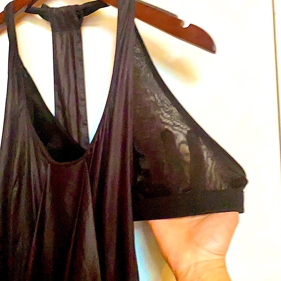 Helmut Lang Shiny Black Drape Dress with Zippers - Picture 5 of 11